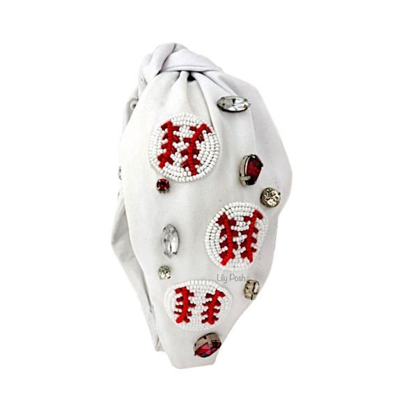 Beaded Baseball Headband, Game Day Headband - Picture 1 of 2
